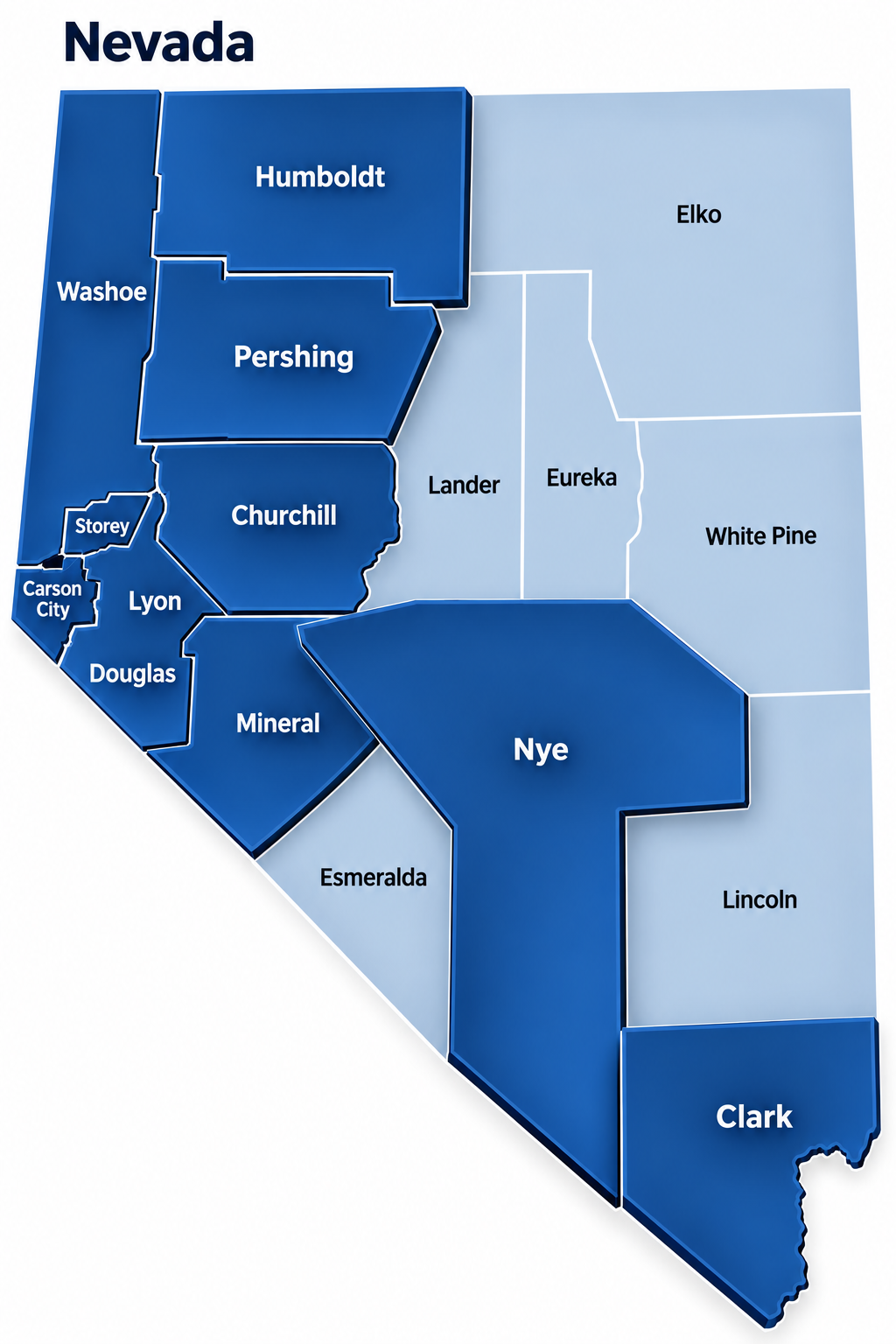 map of Nevada counties